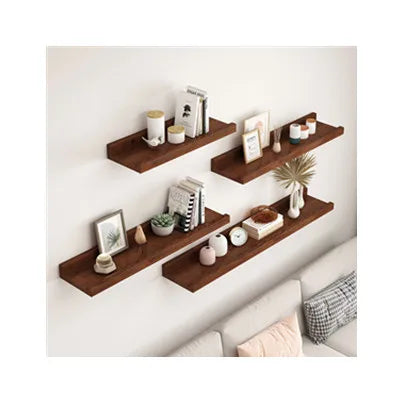 Kitchen Bathroom Brown Wood Wall Shelf 30cm 60cm 90cm 120cm Wooden  Floating Wall Shelves for Home Decor