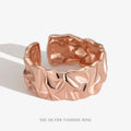 925 Sterling Silver Stacking Ring Trendy Geometric Fold Texture Wedding Party Anniversary Jewelry Female Ring
