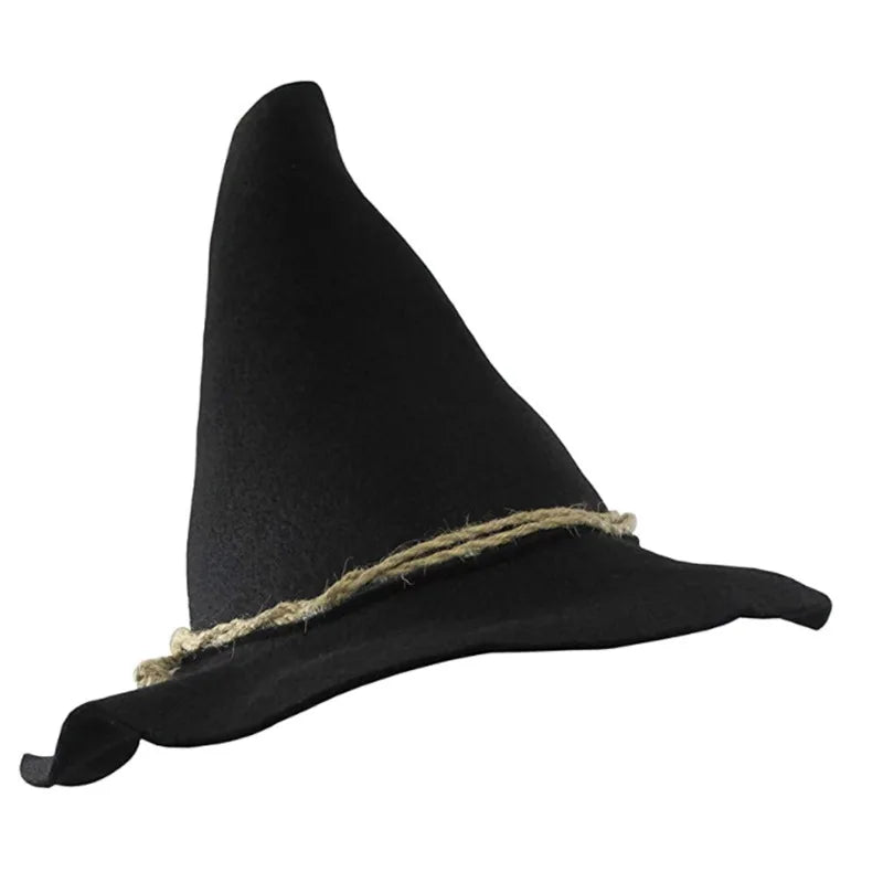 Scarecrow Hat Adult Oktoberfest Gray Wizard Witch Hillbilly Hats Felt Peasant Cone Hat for Cosplay Party Holidays