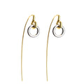 Charm Round Dangle Earrings Gold & Silver Color Long Drop Earrings for Women Jewelry Pendientes Brincos Grandes Oorbellen