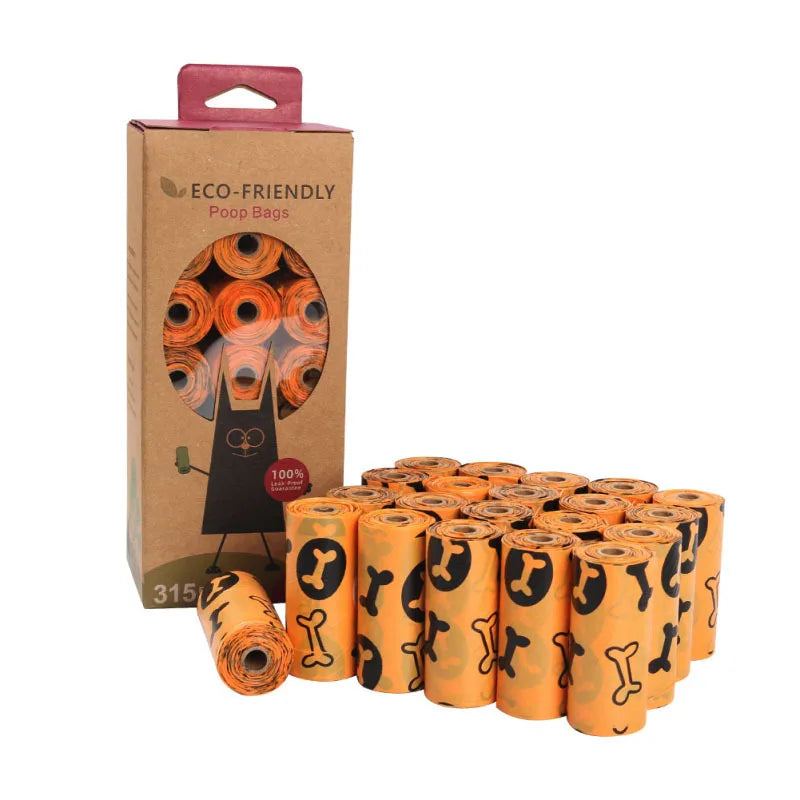 15 Microns Compostable 100% Biodegradable Pet Poop Bag Custom Logo Design Print Poo Pop Poop Waste Bag Rolls Garbage Pet Bag