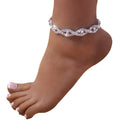Anklets for Women Brass Silver ShinnyTennis Chain Cubic Zirconia Zircon Eye Anklet