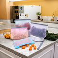 500ml 1000ML 1.5L Reusable Food Grade Silicone Zipper Snack Fruit Bags BPA Free Silicone Zip-lock Food Storage Pouch Freezer Bag