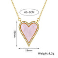 Ins Style Designer Classic Girls Heart Necklace Copper Plated 18k Real Gold Zircon Heart Shaped Pendant Necklace for Women