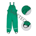 Green Good Quality Custom Raincoat Pu Knitted Mud Rain Pants for Kids Overalls