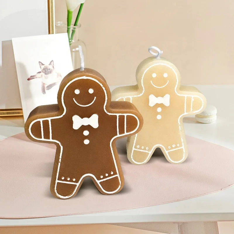 Wholesale Holiday Home Decoration Bars Custom Fragrance Handmade Gingerbread Man Shape Scented Soy Wax Candles