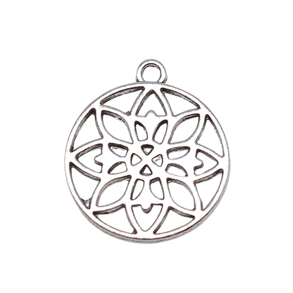 Flower Charms Antique Pendant Fit Vintage TibetanDIY for Handmade Jewelry 20x22mm