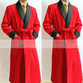 Red Long Velvet Mens Coat Double Breasted Dinner Jacket Just One Piece Burgundy Velvet Wedding Tuxedos Groomsman Coat Blazer
