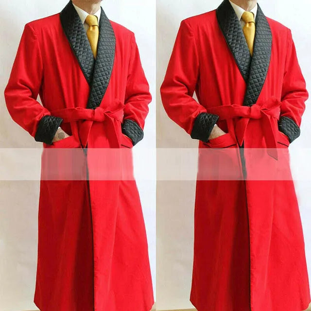 Red Long Velvet Mens Coat Double Breasted Dinner Jacket Just One Piece Burgundy Velvet Wedding Tuxedos Groomsman Coat Blazer