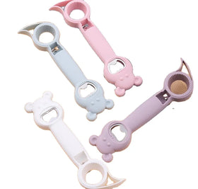 HXY 2025 Fashion 5 1 Flat Modern Design Bear Shape Stainless Steel Eco-Friendly Durable Bottle & Can Opener Kitchenware Gift