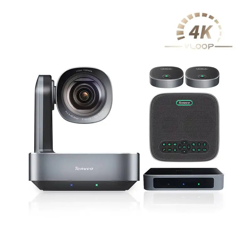 4k Video Conference Group 12X Optical Zoom PTZ Camera +BT Speakerphone and Extension Microphones