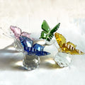 5cm Transparent Crystal Glass Butterfly Figurine with Crystal Ball Base-Love Style Collectible Gift