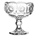 Engraved Sundae Glass Tea Cup & Saucer Set for Serving Teas and Other Beverages