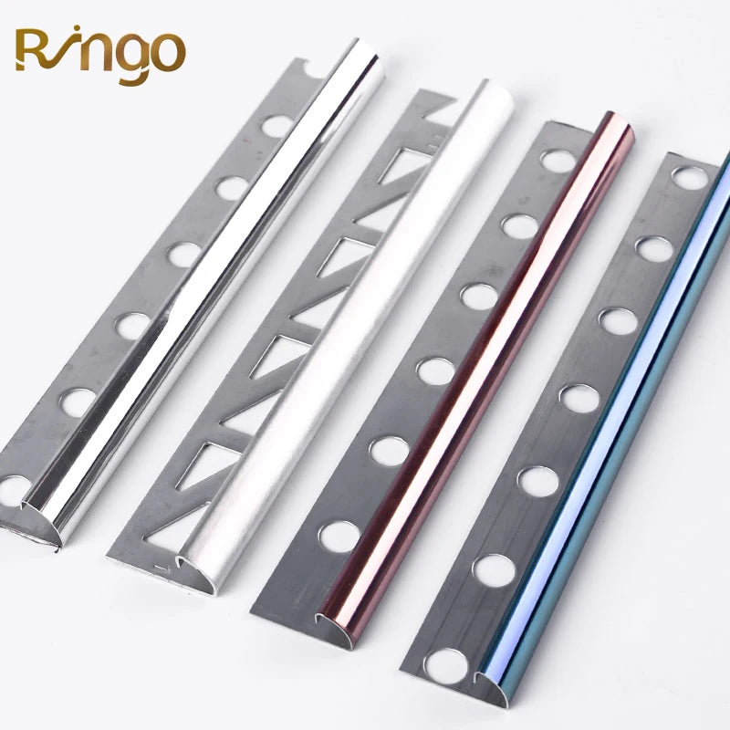 Hot Selling Foshan Modern Flooring Accessories Polished Brass Decorative Gold Metal Strips 304 Stainless Steel Edge Tile Trim