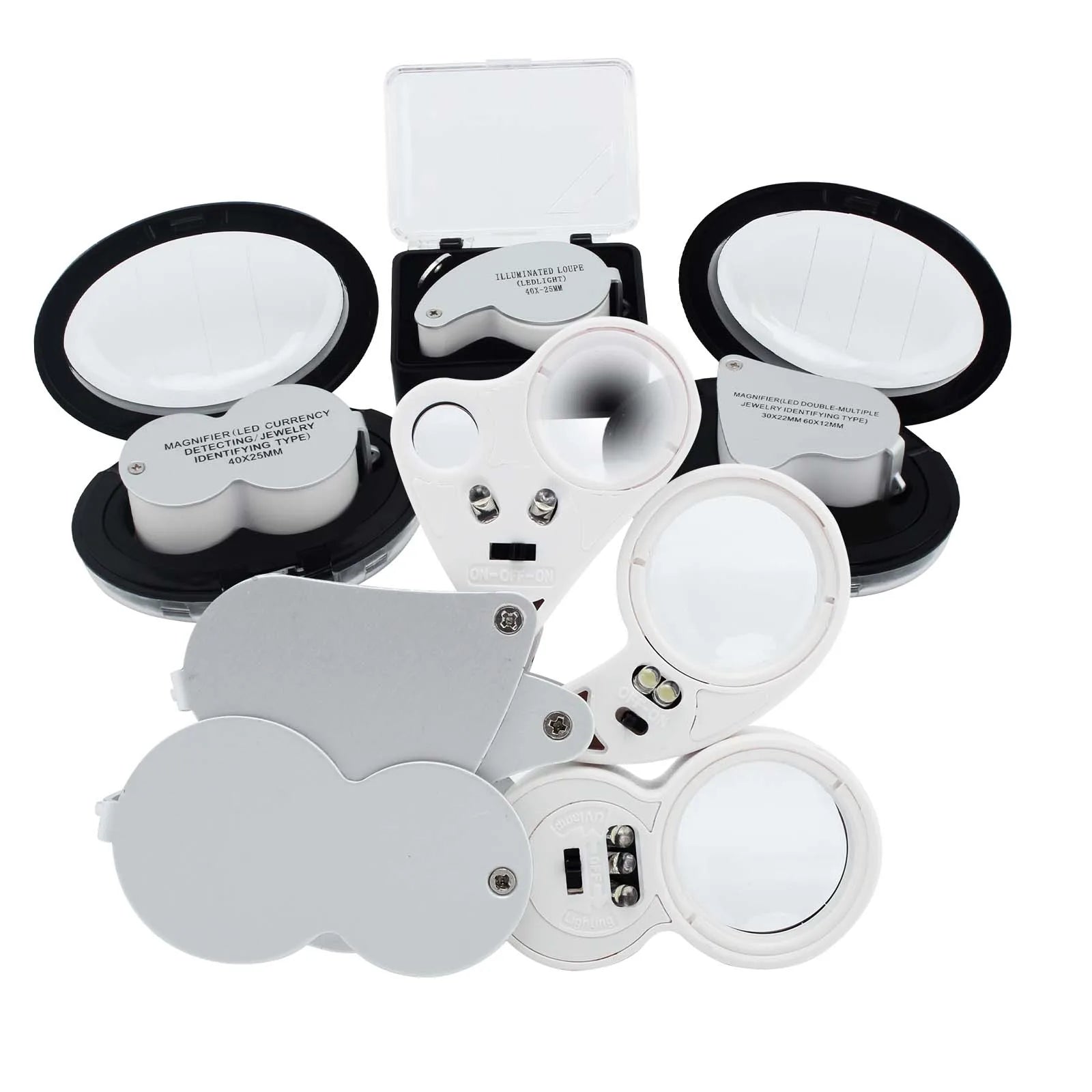 Boasta LED Jewelry Magnifying Glass 30X 40X 60X Bright Foldable Illumination Tool & Equipment for Gemstone & Making Jewelry