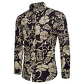Custom Wholesale Single Breasted Hawaii Long Sleeve Plus Size Beach Shirt Top Man Shirt Print t Shirt