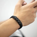 European and American Trendy Genuine Leather Stainless Steel Trend High-end Bracelet Woven Leather Bracelet Men Wholesale Price
