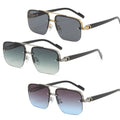 2024 New Arrivals Fashion Oversized Rectangle Metal  Rimless Sun Glasses  Custom logo  Shades Sunglasses for Women