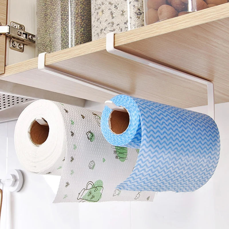 Hanging Stainless Steel Toilet Paper Holder Roll Tissue Storage Waterproof No Drilling Portable Organizer Bathroom Kitchen