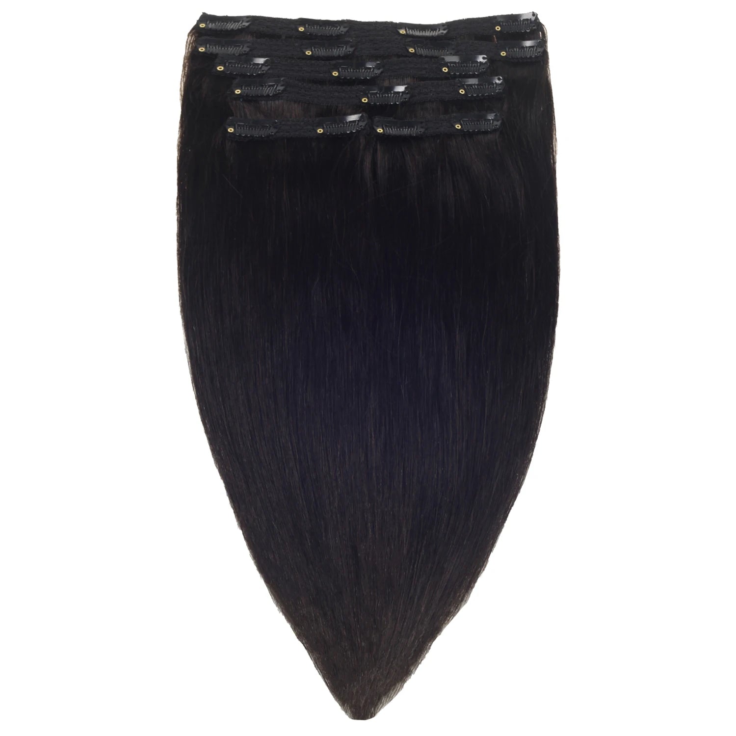 Ready to Ship 7pcs Per Set Jet Black  #1B Hot  Selling Human Hair Weave Lace Clip Hair Extensions 100% Remy Indian Clip in