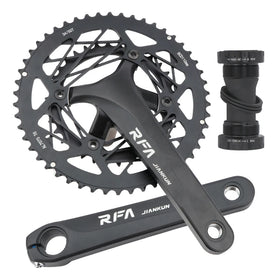 JIANKUN RFA Folding Bike Crankset 34/50t Double Disc Aluminum Alloy 22 Speed 170mm for Mountain Bikes Road Bikes & BMX