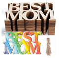 Best Seller Wood Cutouts Letters Ornaments Tags  Mothers Day Crafts  20Pcs BEST MOM Unfinished Wood Crafts