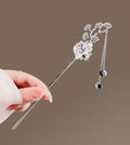 Chinese Style Ink Blossom Flower Tree Tassel Metal Hair Sticks Chopsticks Hair Hairpin Hanfu Shake Headwear Hair Accessories