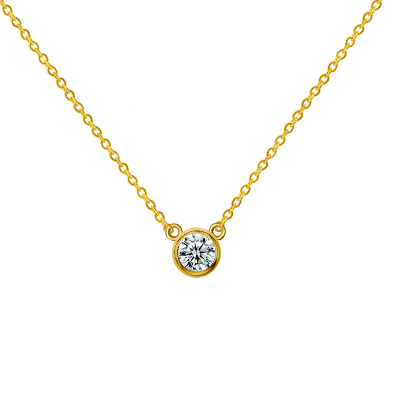 Starsgem Hpht Lab Grown Diamond 10k 14k 18K Yellow Gold 1ct Diamond Necklace for Women