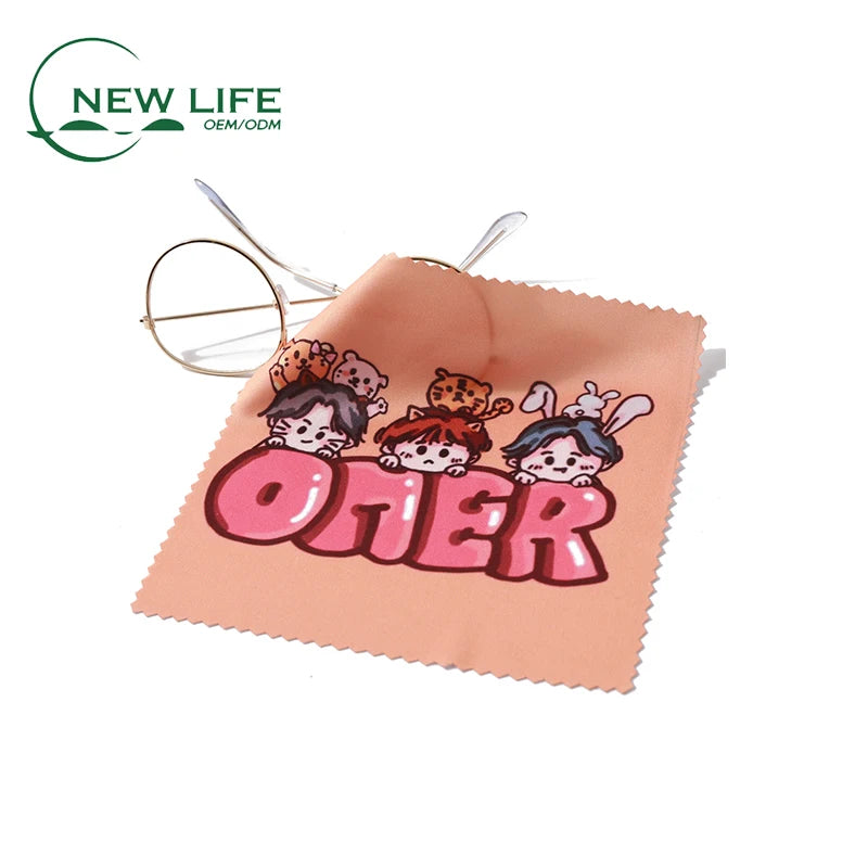 Custom Microfiber Eyeglass Lens Cleaning Cloth with Digital Printing Logo Polishing and Microfiber Cloth