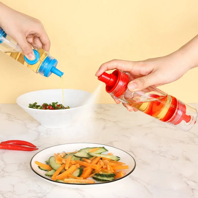BBQ Baking Salad Tools Food Grade Olive Oil Sprayer Bottle Dispenser 2 in 1 Oil Sprayer for Cooking Salad Barbecue