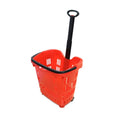 RUNDA-PW603 Single Pull Rod and One Handle with 4 Wheels Shopping Basket Plastic Can Load 40 Liters Rz