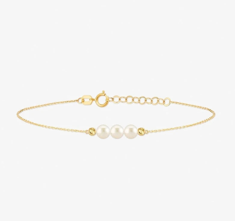Inspire Jewelry Unisex 18K Gold Plated Stainless Steel Minimalist Design Three Pearls Bracelet Trendy Custom Wholesale Parties