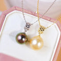 P1643 11-12mm DIY Natural  Freshwater Pearl Charm Pendant Necklace Accessory 925 Sterling Silver Jewelry for Women Without Chain