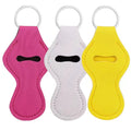 Sublimation Blank Lip Balm Holder Key Chain Neoprene Portable Key Chain Lipstick Protection Case Key Chain Ring Hook