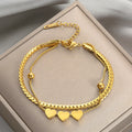Advanced INS Niche Designed Multi-layer Winding Titanium Steel Jewelry Trendy Bracelet for Women