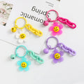 Wholesale Pink White Green Purple Acrylic Sunflower Smile Charms for DIY Decoration Acrylic Flower Charm for Handbag Phone