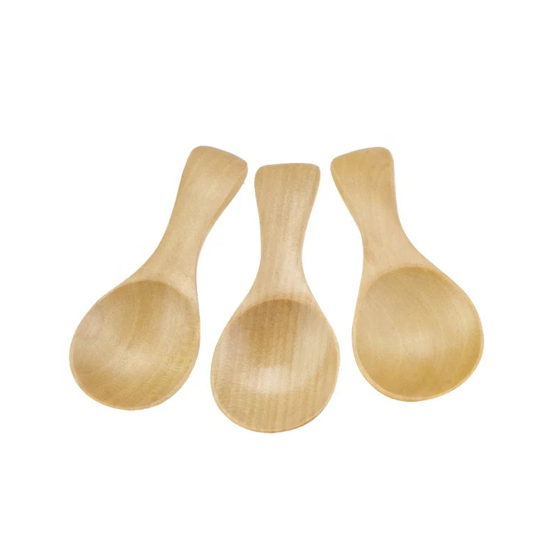 Wholesale Durable Handmade Mini Wood Spoon Eco Friendly Wood Tea Spoon Natural Coffee Spoon With Short Handle