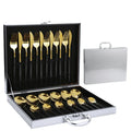 Gold Restaurant Stainless Steel Cutlery 24pcs Set With Case