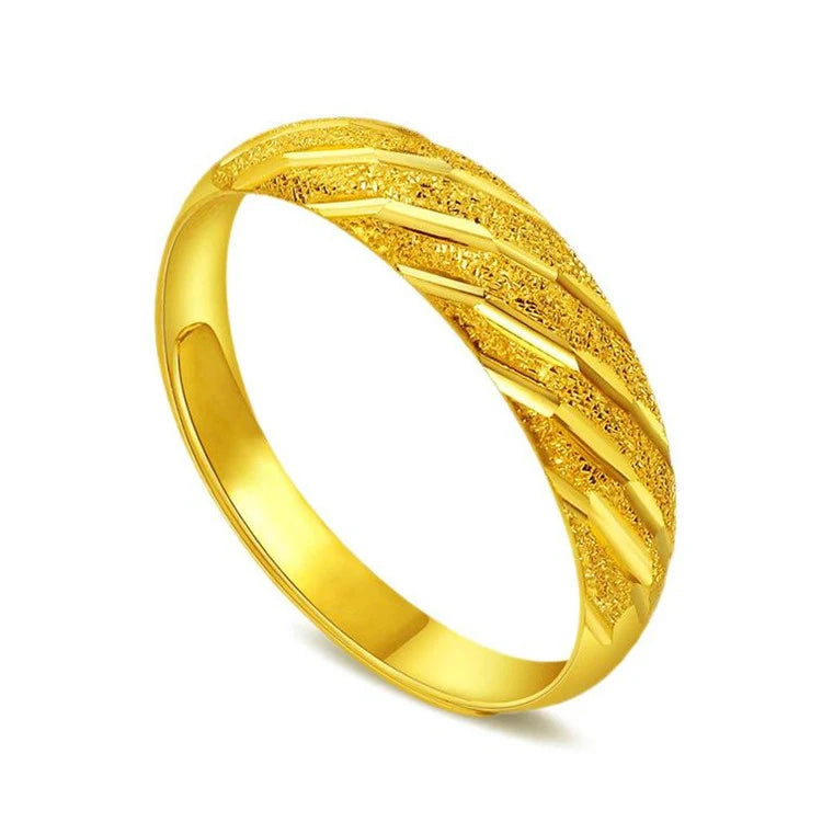 Brass Gold Plated Men's and Women's Rings Gold Meteor Shower Ring Vacuum Plating Ladies Jewelry