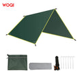 WOQI Waterproof Camping Tarp Sunshade UV Protection Lightweight Outdoor Adventure Hiking Camping Backpacking Picnic Tent Tarp