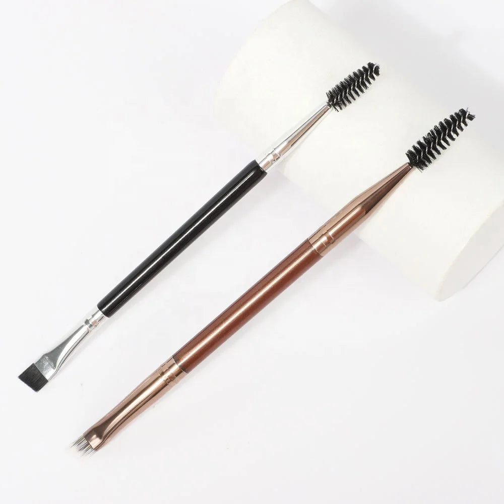 Manufacturer Wholesale Black Contour Eyebrow Gel Dual End Flat Double Sided Custom Angle Comb Private Label Brow Synthetic Hair