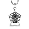 Hiphop Pendant Stainless Steel Factory Five Pointed Pendant Necklace Star Flower Jewelry for Men Birthday Gift