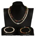 Bohemian Style All-Zircon Women's Fashion Jewelry Set Rhodium Plated Brass Copper for Bridal Party Wedding Occasions Gift Idea