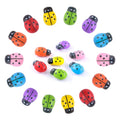 100 Pcs Mix Color Tiny Wooden DIY Crafts Baby Shower Embellishments Micro Landscape Party Decoration Ladybugs Wood Bee Ladybugs