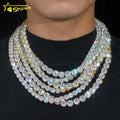 Hot Sale Rapper D VVS Diamond 8MM 10MM Tennis Necklace Bracelet 925 Sterling Silver Hip Hop Moissanite Tennis Chain