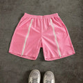 Custom Solid Mid Waist Knitted Breathable Quick Dry Streetwear Sports Drawstring Zipper Joggers Shorts for Men