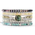 Manufacturer Handmade Luxury 5-Layer Chakra Crystal Healing Stone Wrap Bracelet Fashionable Shell Bracelet