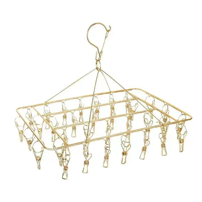 Gold 316 Stainless Steel Clothes Hangers Marine Grade Stainless Steel Socks Hanger With 316 Pegs and Coat Hanger