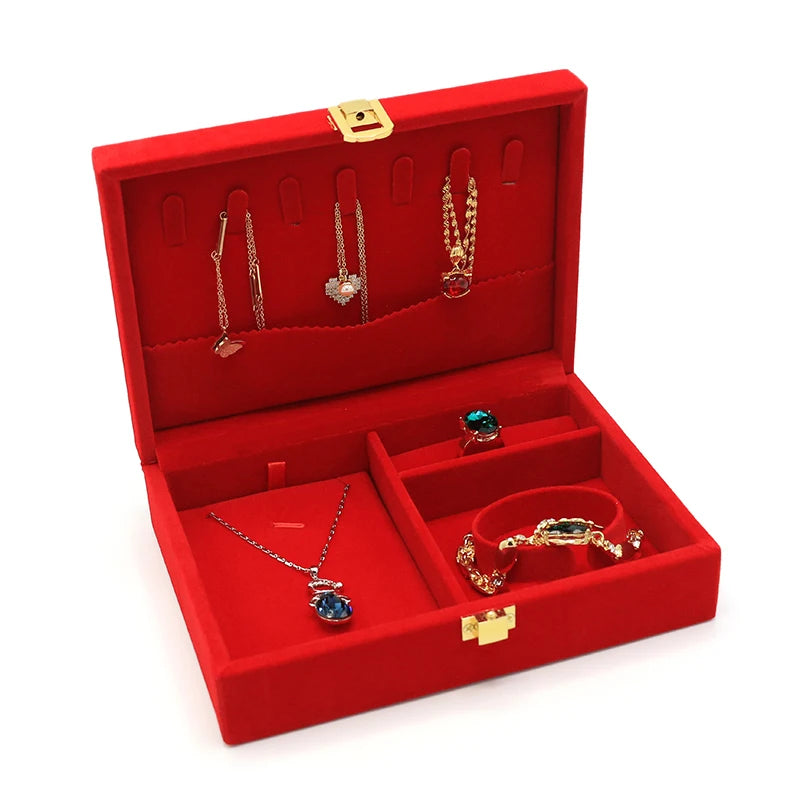 FADELI PACKING Luxury and Creative Chinese Style Red Double Happiness Jewelry Box Customizable Logo Storage Box Jewelry Box