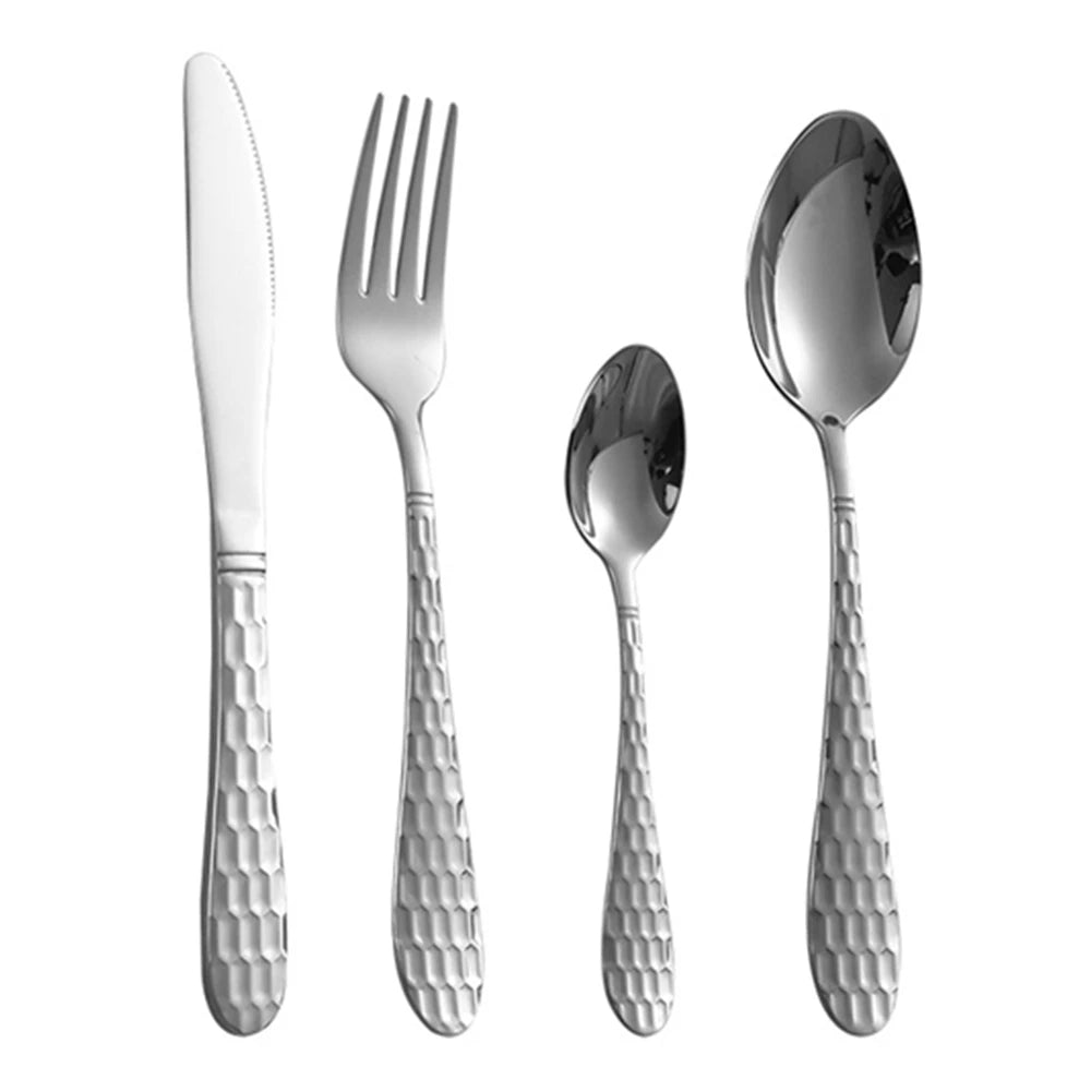 Eco-Friendly Luxury Back School Travel Cutlery Set Reusable Stainless Steel Flatware Gold Silver Case Traditional Style